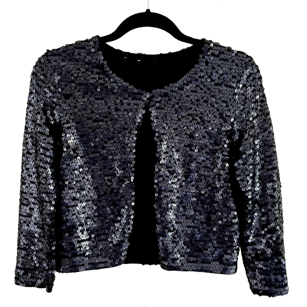 Priorities Black Sequin Jacket size Small
